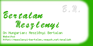 bertalan meszlenyi business card